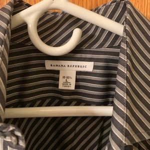 Banana Republic Black and Grey Striped Shirt